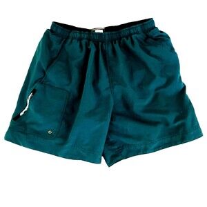 Speedo Vtg Y2K Swim Trunks Board Shorts Green Mesh Lined L Men Running Cruise